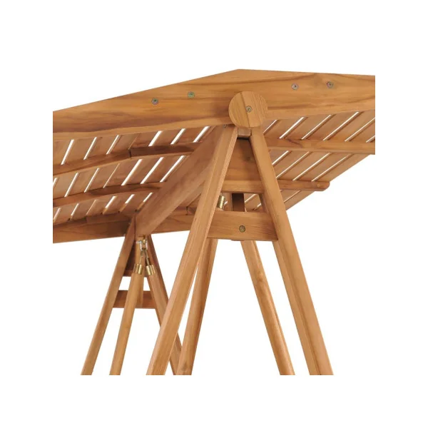 Balancelle en bois de teck massif toit treillis balancelle extérieure banc balancelle suspendue en bois