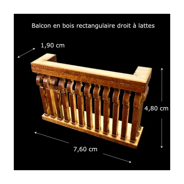 Balcon rectangulaire en bois