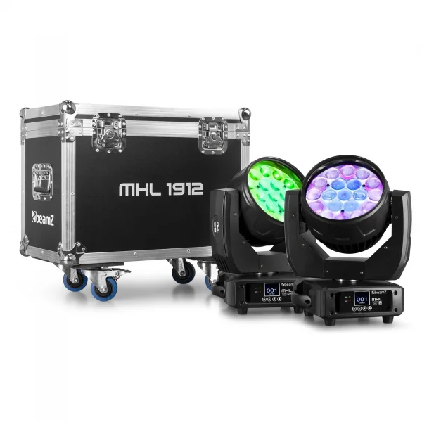 BeamZ pro - Set de 2 x lyres wash 19 x 12W 4 en 1,zoom, MHL1912