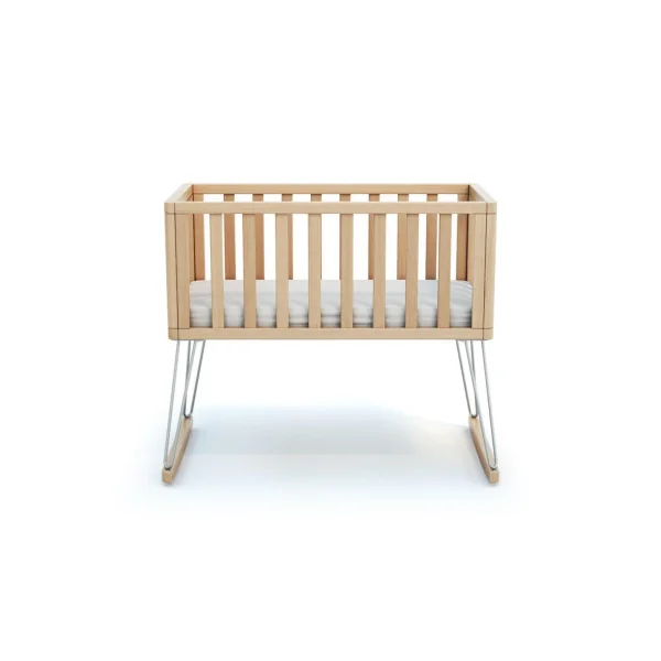 Berceau à bascule pour bébé en hêtre massif avec matelas berceau design