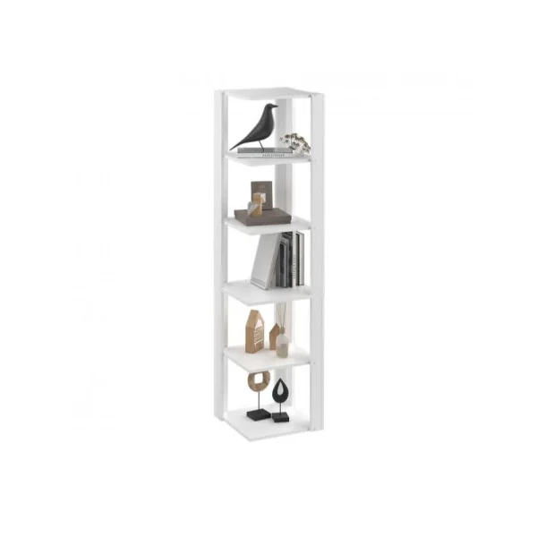 Bibliothèque blanche avec 5 étages étagère de rangement meuble étagère