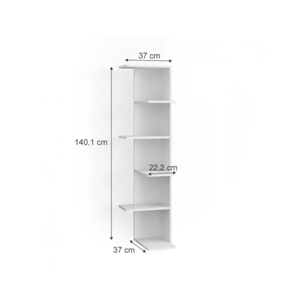Bibliothèque design meuble rangement livre étagère blanche étagère angle