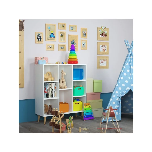 Bibliothèque livres 8 compartiments scandinave étagère rangement salon meuble rangement