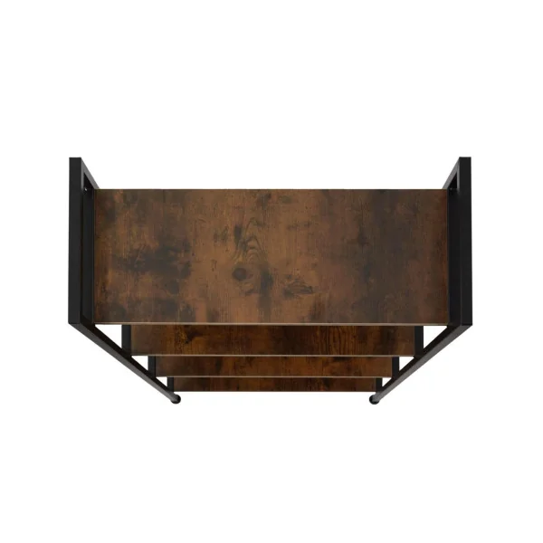 Bibliothèque Loft 122 cm bois foncé étagère industrielle 4 niveaux bibliothèque industrielle