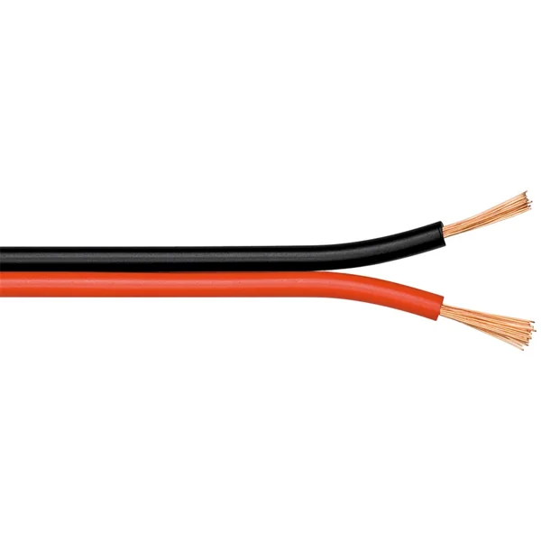 Bobine de 100m de câble haut parleur rouge et noir 2X0.75mm2 éco