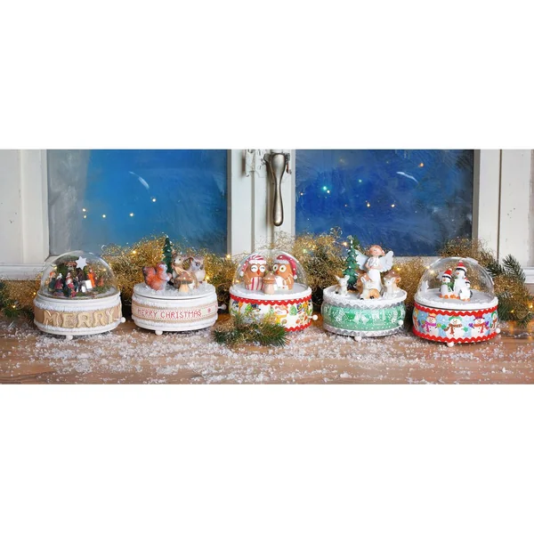 Boîte à musique VBS « Douce nuit », pin/MDF, env. Ø 14 cm, env. H 6,5 cm