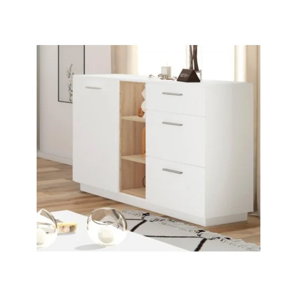 Buffet moderne blanc et chêne buffet salon buffet contemporain buffet salle à manger