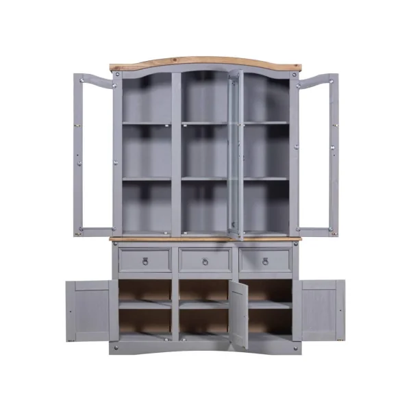 Buffet salon buffet de cuisine buffet gris vaisselier de cuisine gris pin massif