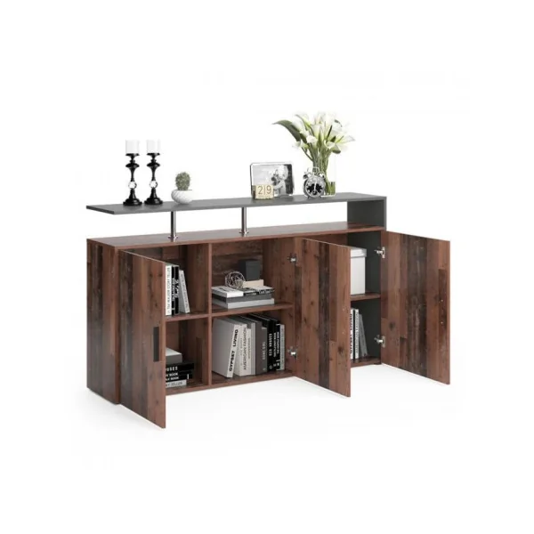 Buffet salon Loft marron foncé et anthracite buffet salle à manger buffet chambre moderne