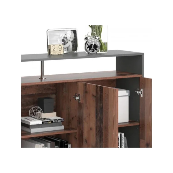 Buffet salon Loft marron foncé et anthracite buffet salle à manger buffet chambre moderne