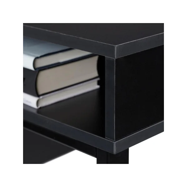 Bureau avec compartiments noir bureau avec rangement pied métal