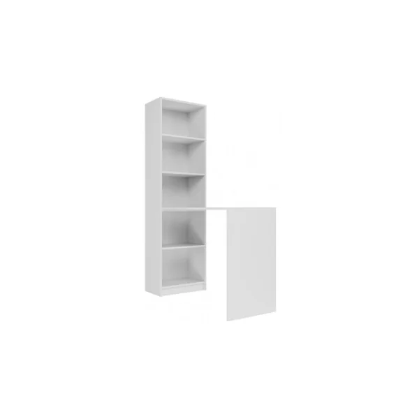 Bureau Blanc avec Etagères Table de Travail avec Rangement