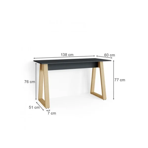 Bureau design anthracite Scandi table de bureau moderne bureau informatique
