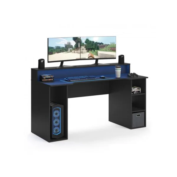 Bureau gamer GM noir bureau gaming bureau de jeu bureau informatique