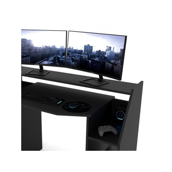 Bureau gamer noir bureau gaming bureau de jeu bureau informatique