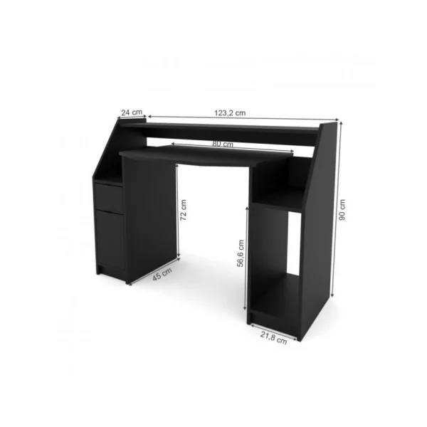 Bureau gamer noir bureau gaming bureau de jeu bureau informatique