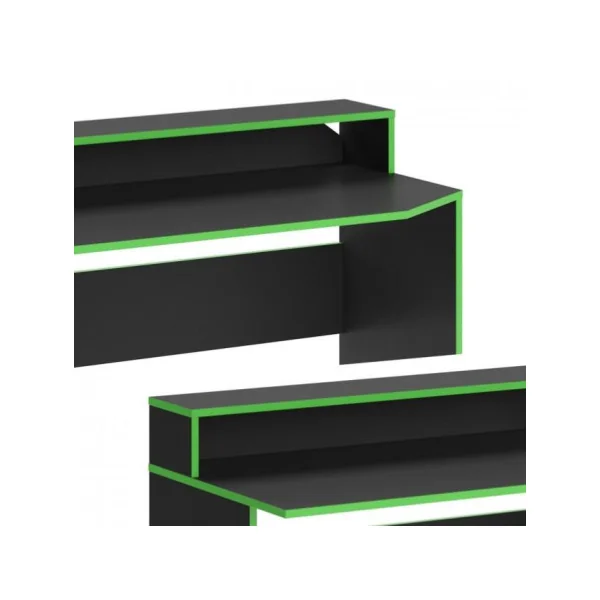 Bureau gaming noir et vert bureau de jeu bureau gamer bureau informatique
