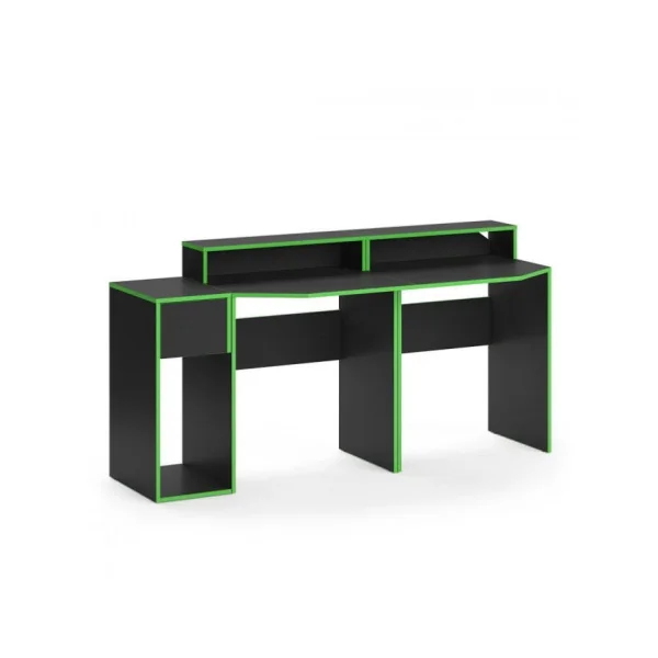 Bureau gaming noir et vert design bureau de jeu bureau gamer bureau informatique