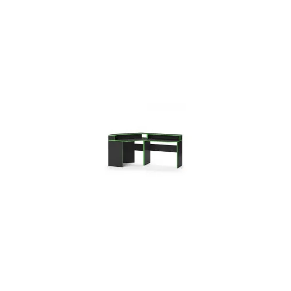 Bureau gaming noir et vert espace bureau de jeu bureau gamer bureau informatique