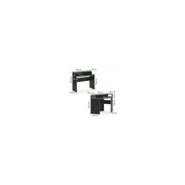 Bureau gaming noir et vert espace bureau de jeu bureau gamer bureau informatique