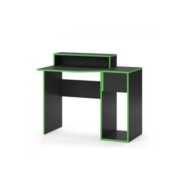 Bureau gaming noir et vert PM avec guéridon bureau de jeu bureau gamer bureau informatique