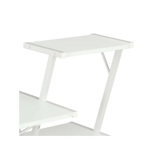 Bureau industriel blanc avec 4 étagères métal blanc et bois bureau moderne