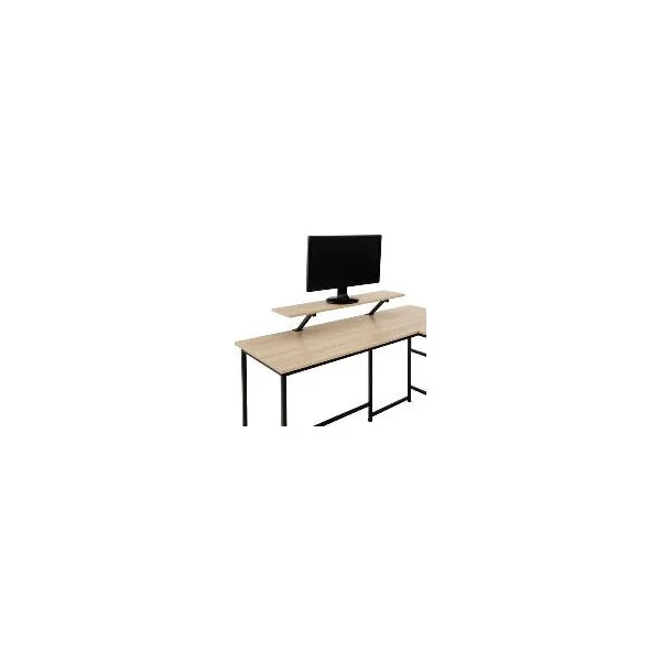 Bureau industriel en angle avec rehausse amovible bureau en L informatique