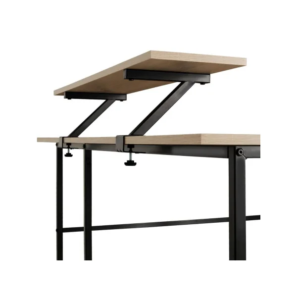 Bureau industriel en angle avec rehausse amovible bureau en L informatique