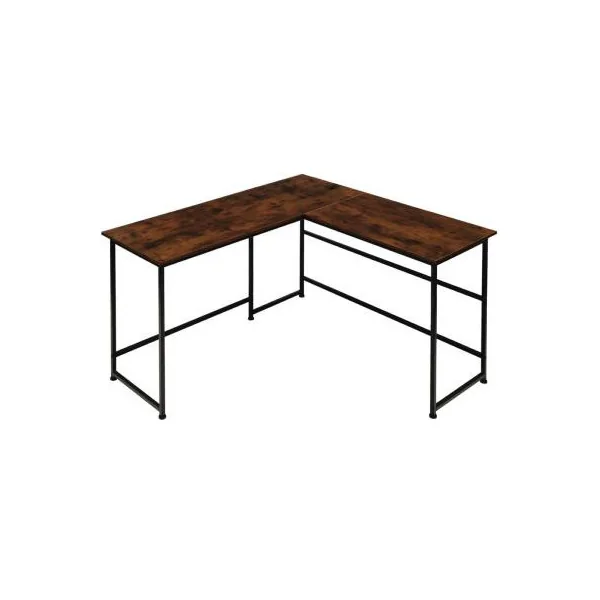Bureau industriel foncé en angle avec rehausse amovible bureau en L informatique