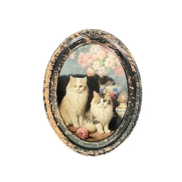 Cadre photo miniature ovale - Chats