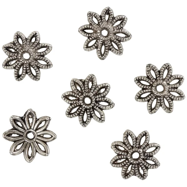 Calottes déco pour perles « Fleurs 1 », 6 pc.