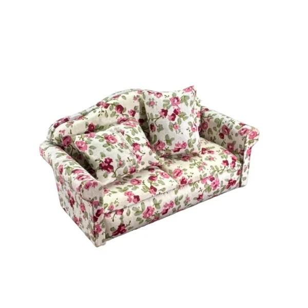 Canapé / sofa tissus à fleurs avec coussins