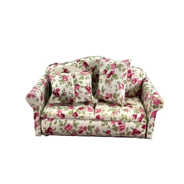Canapé / sofa tissus à fleurs avec coussins