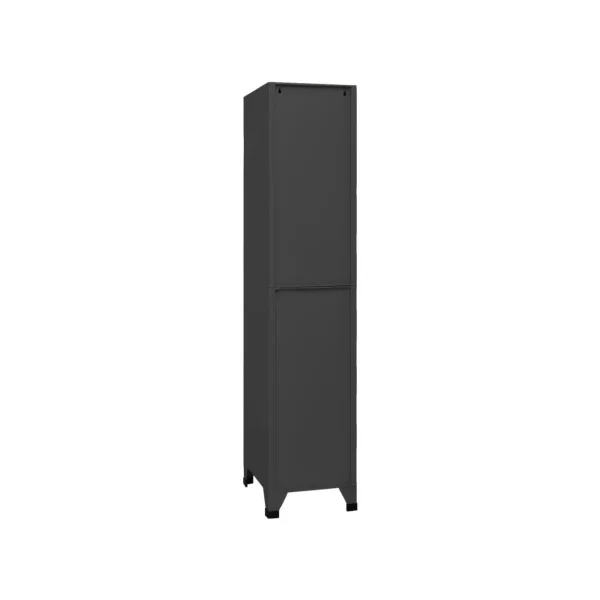 Casier métal Vestiaire métallique Armoire en acier x3 anthracite Vestiaire 3 cases