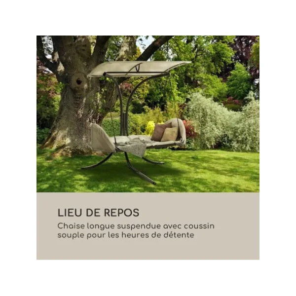 Chaise longue de jardin suspendue avec coussin chaise longue de jardin suspendue autoportante