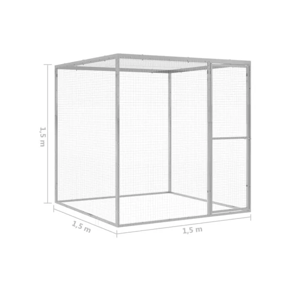 Chatière cage chat galvanisé 1,5x1,5x1,5 m