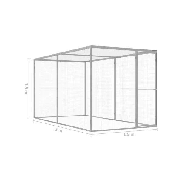 Chatière cage chat galvanisé 3x1,5x1,5 m