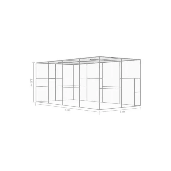 Chatière cage chat galvanisé 6x3x2,5 m