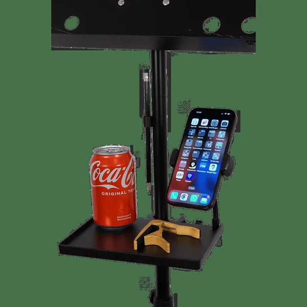 CLX Lessenaar - Music Stand Music Stand with Accessory Tray + Phone Clamp