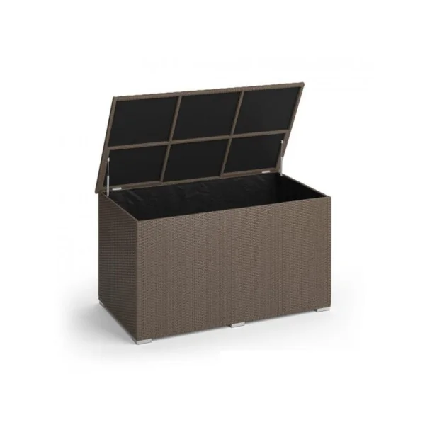 Coffre de jardin 950 L marron en poly rotin Coffre de rangement coffre de stockage coffre extérieur coffre jardin