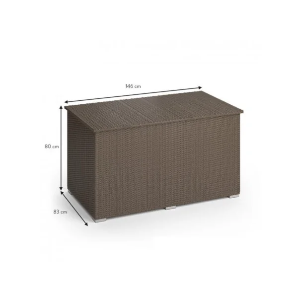 Coffre de jardin 950 L marron en poly rotin Coffre de rangement coffre de stockage coffre extérieur coffre jardin