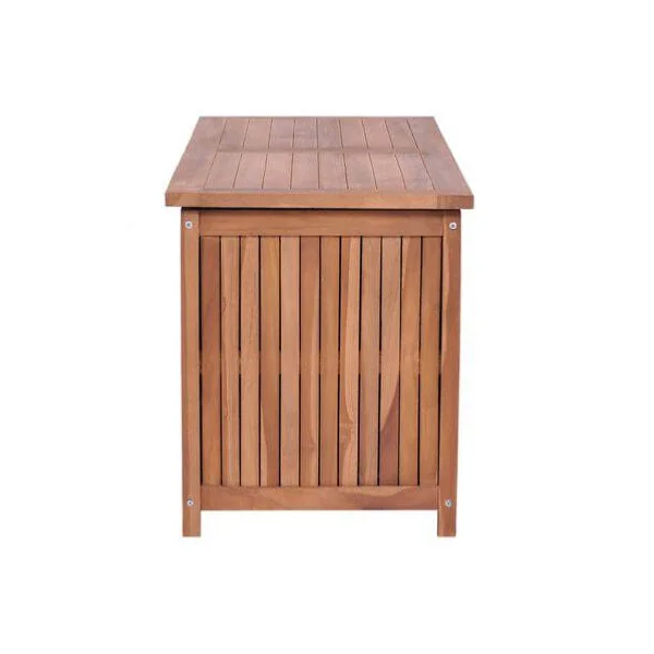 Coffre de rangement 120 cm en teck massif Coffre de rangement en bois coffre de stockage bois coffre extérieur en bois coffre ja