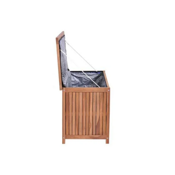 Coffre de rangement 120 cm en teck massif Coffre de rangement en bois coffre de stockage bois coffre extérieur en bois coffre ja