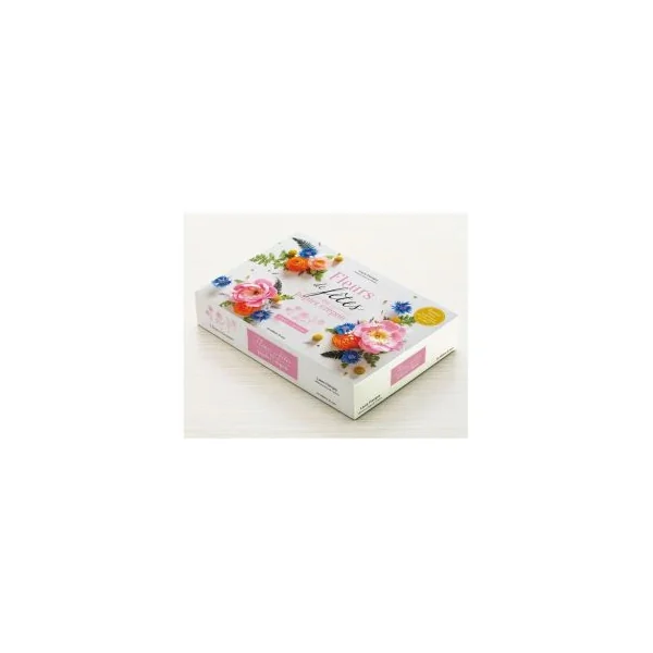 Coffret fleurs de fêtes en papier crépon - 3 fleurs à façonner