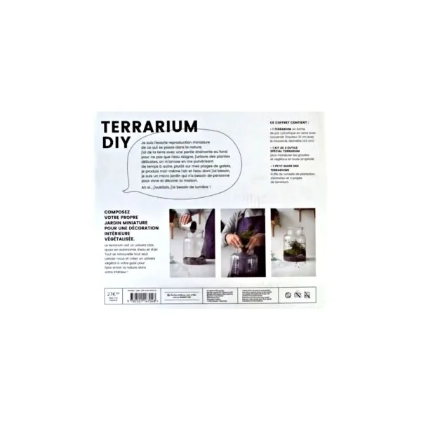 Coffret Terrarium DIY - Avec 1 terrarium en verre + 3 outils + 1 guide explicatif