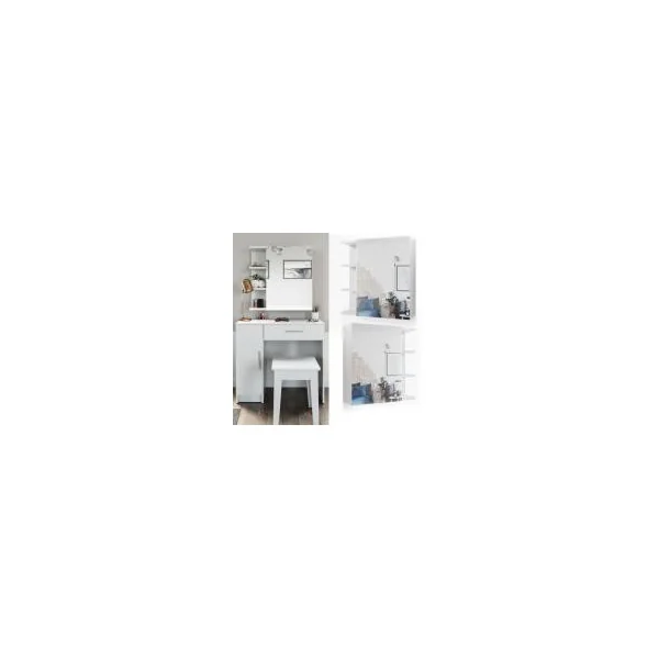 Coiffeuse blanche avec miroir Elite Coiffeuse miroir Coiffeuse moderne Coiffeuse maquillage
