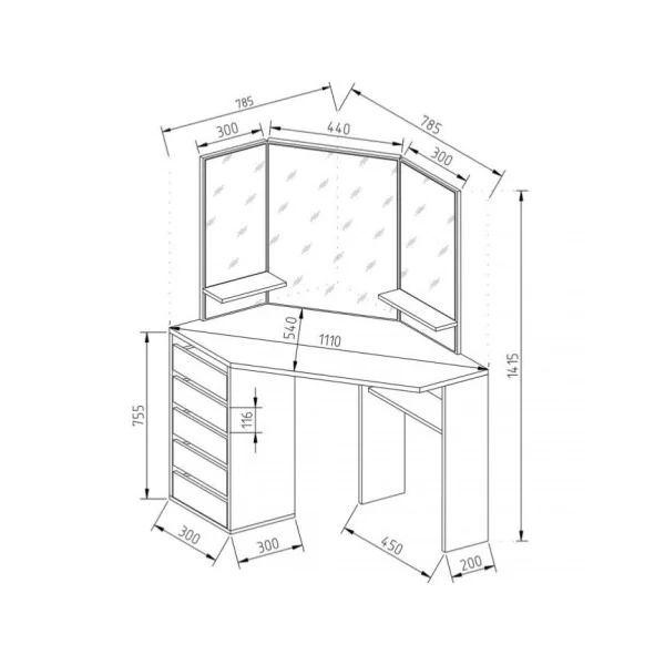 Coiffeuse d'angle moderne + tabouret + banc Coiffeuse moderne Coiffeuse maquillage Coiffeuse femme Coiffeuse chambre