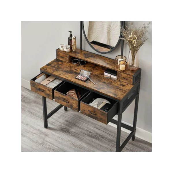 Coiffeuse industrielle avec miroir et banc Coiffeuse pas cher Coiffeuse femme Coiffeuse moderne