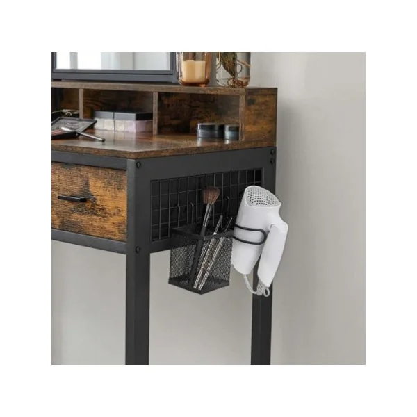 Coiffeuse industrielle avec miroir LED et banc Coiffeuse miroir Coiffeuse moderne Coiffeuse maquillage
