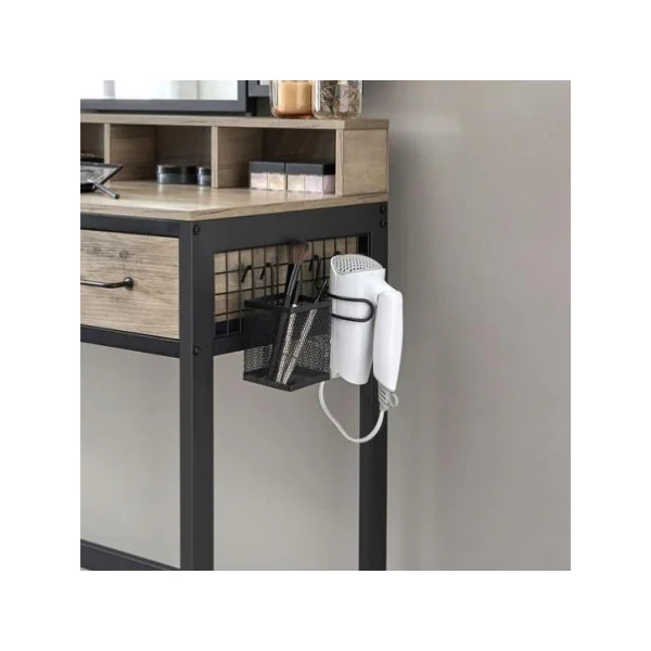 Coiffeuse industrielle avec miroir triptyque Coiffeuse moderne Coiffeuse maquillage Coiffeuse femme Coiffeuse chambre